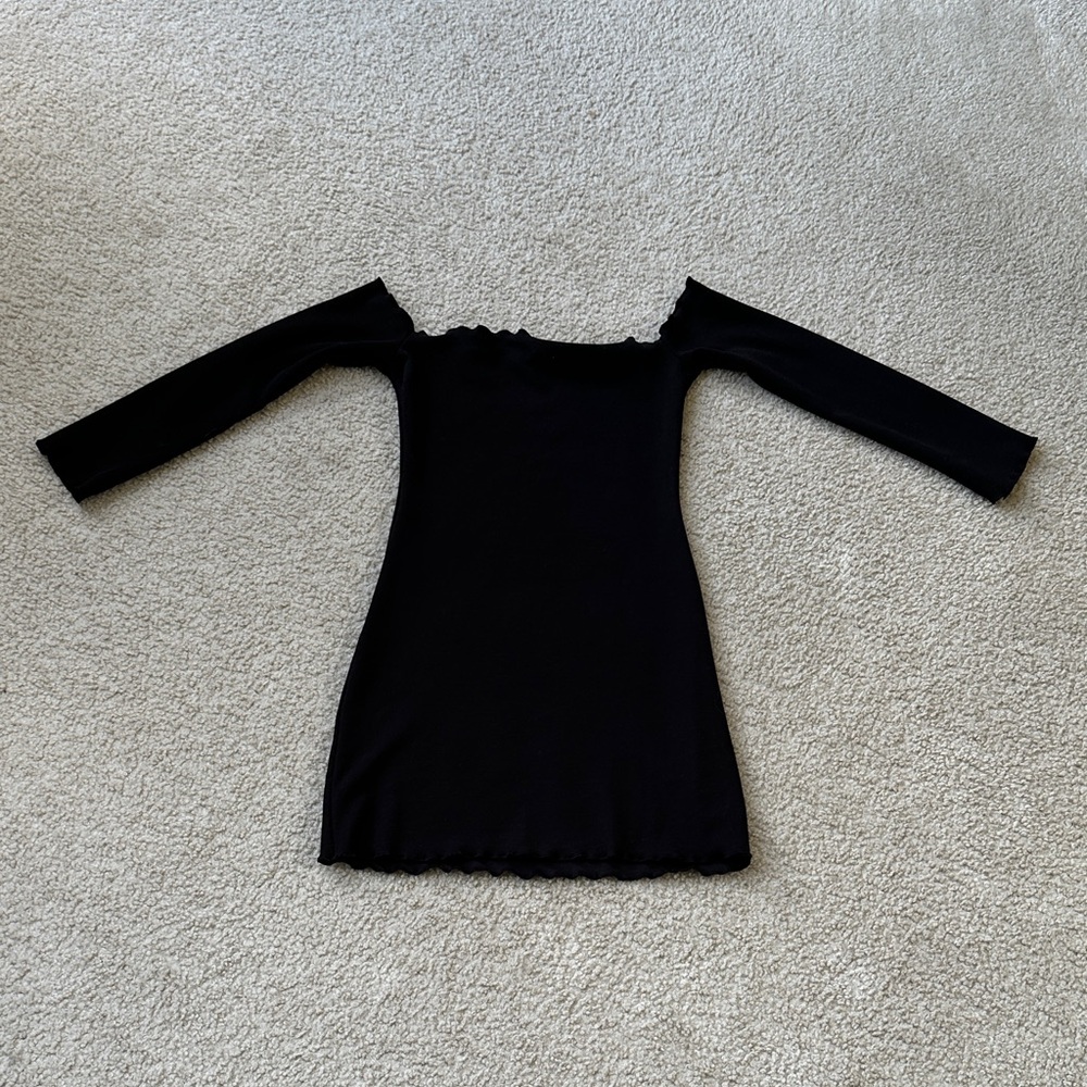 Three Days Black Off-Shoulder Bodycon Dress